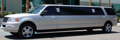 Chauffeur stretched white Jeep Expedition limousine hire in UK