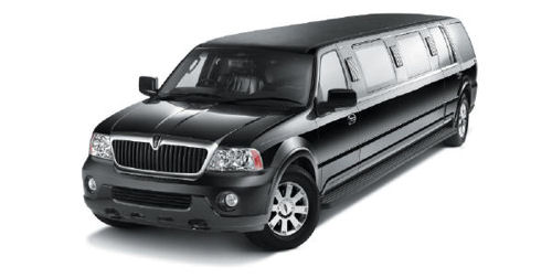 Chauffeur stretched black Lincoln Navigator limousine hire in UK