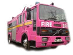 Pink Fire Engine limo hire in UK